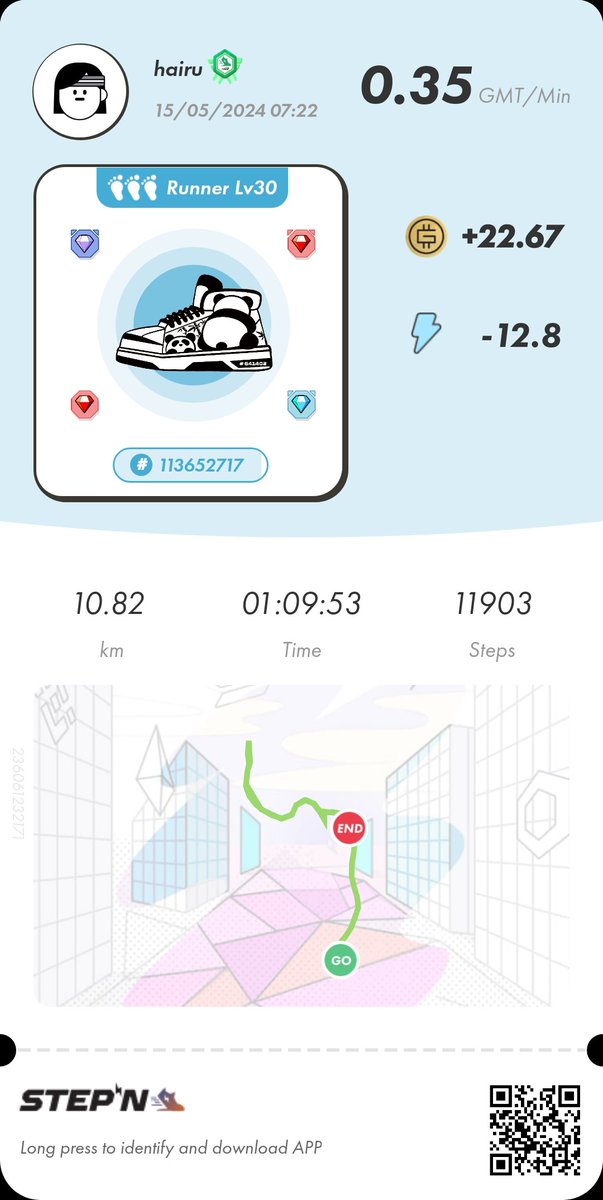 blue7535's tweet photo. #stepn #Stepnoffical #스태픈 #run #모닝런 https://t.co/M8CUYodvsr