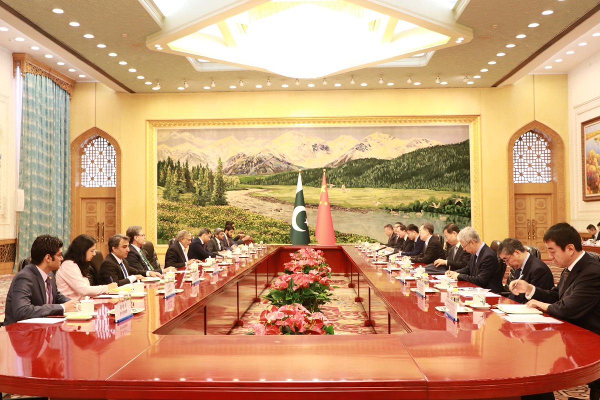 Deputy Prime Minister and Foreign Minister Mohammad Ishaq Dar @MIshaqDar50 met with Chinese Executive Vice Premier Ding Xuexiang in Beijing today. The two leaders held in-depth discussion on the various aspects of bilateral relations including China Pakistan Economic Corridor