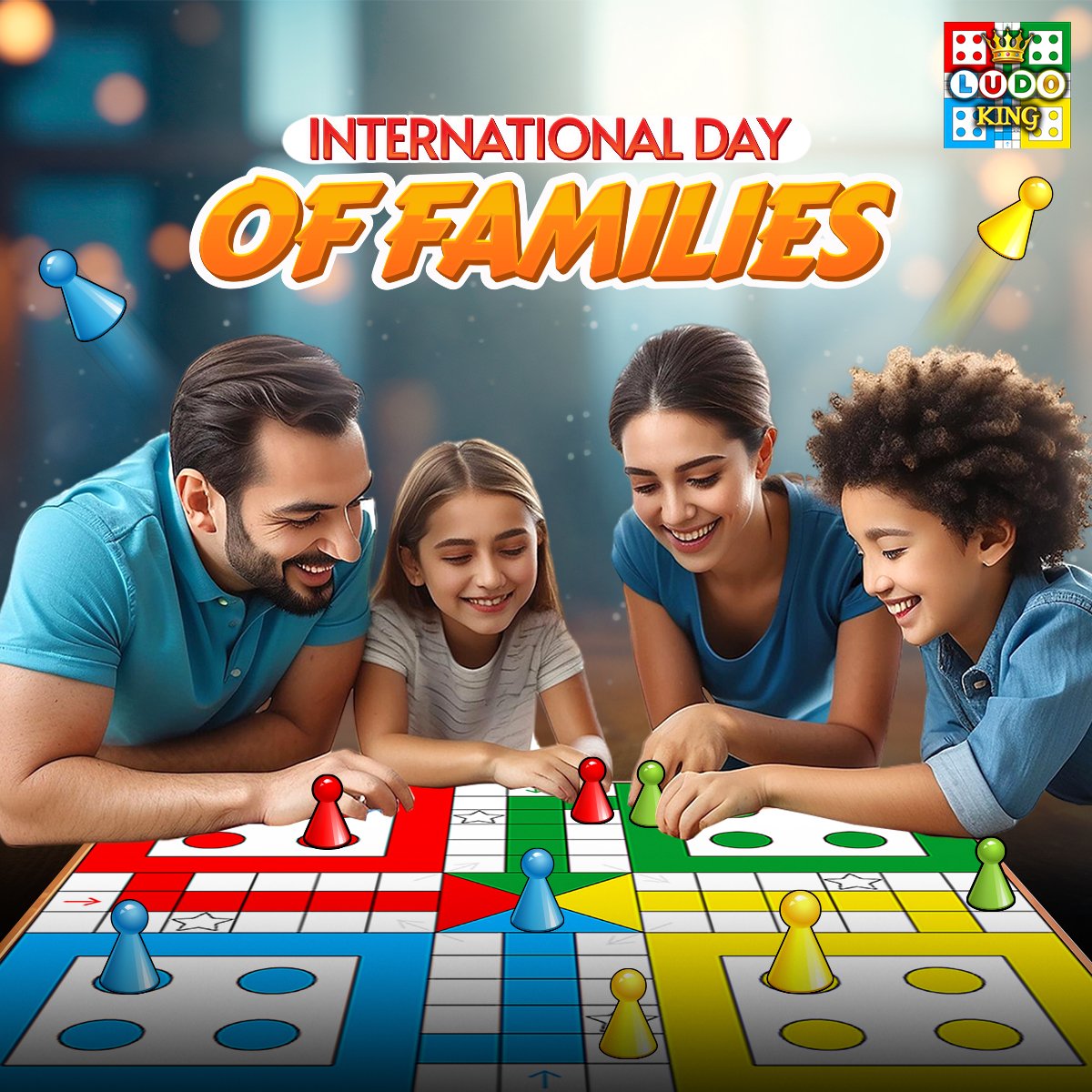Bringing families closer this International Day of Families 👨‍👩‍👧‍👦 Roll the dice and let the fun begin! 🎲 📢Play with Family Now! ludokingnew.page.link/smm #InternationalDayOfFamilies #FamilyJoy #LudoKing #CelebrateFamily #boardgame #family