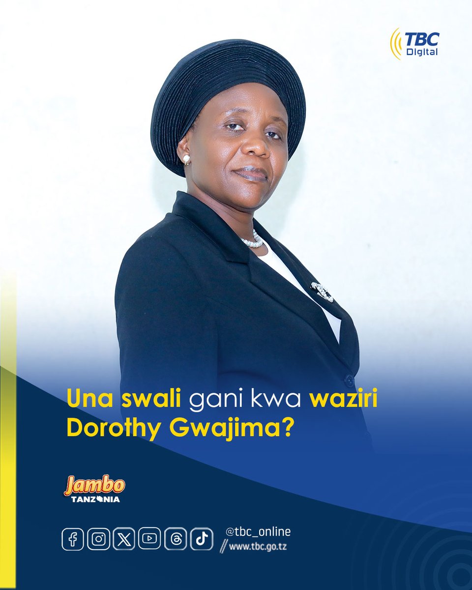 Una swali gani kwa waziri Doroth Gwajima? Maoni yako yatasomwa katika kipindi cha Jambo Tanzania #JAMBOTANZANIA