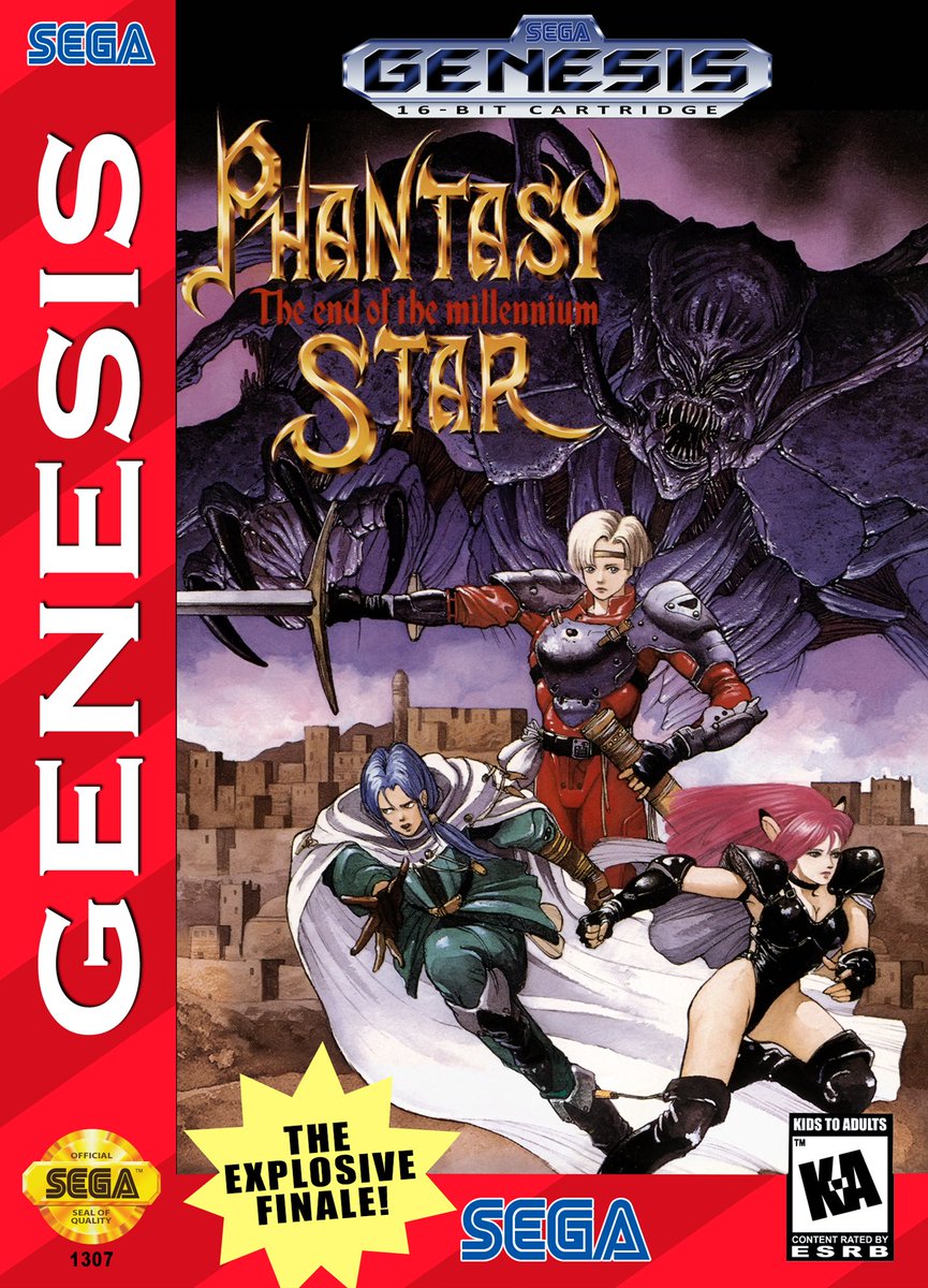 Years ago I made these custom boxarts that mash Hitoshi Yoneda's Phantasy Star II and IV Japanese cover art with the US Genesis box designs.

I thought I accidentally deleted them forever, but I just found them on an old thumb drive, so here they are!