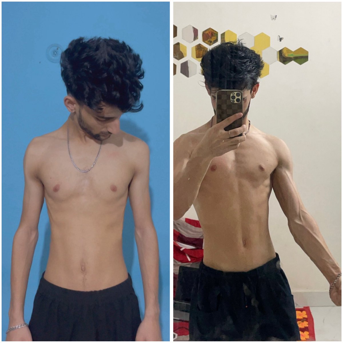 45 days body transformation.
Follow me and i will try to give you some tips regularly. 
#gymmotivation #gym #bodytransformation #weightgai