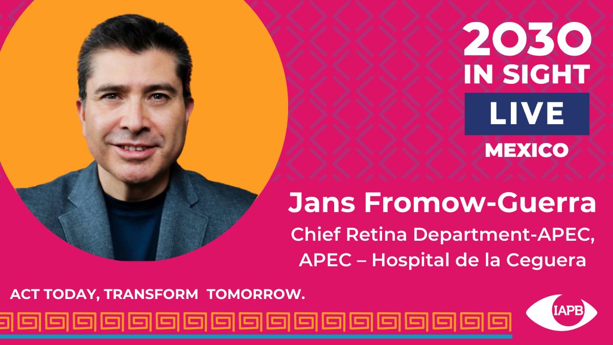 We are excited to add Jans Fromow-Guerra
Chief Retina Department-APEC, APEC – Hospital de la Ceguera to our fantastic lineup of thought leaders at 2030 IN SIGHT LIVE.

Act today, transform tomorrow
25-27 June 2024.
Register today.  ☞ brnw.ch/21wJMHX 
#2030InSight