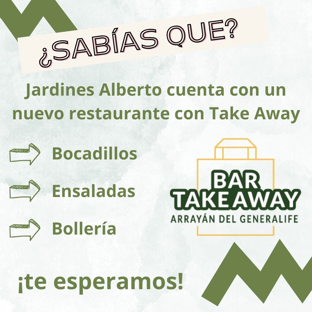 Disfruta de nuestro servicio de take away en nuestro nuevo restaurante Arrayán del Generalife 

#granada #takeawaygranada