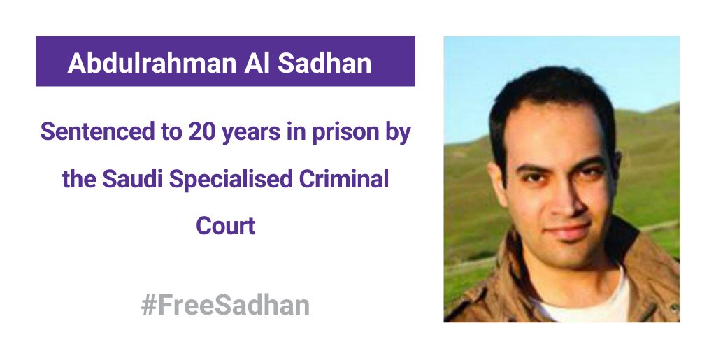 Majesty @KingSalman please release #AbdulRahmanAlSadhan. Show mercy. #HumanRights #EndEnforcedDisappearances @MOISaudiArabia @KSAMOFA #SaudiArabia                                    #FreeSadhan