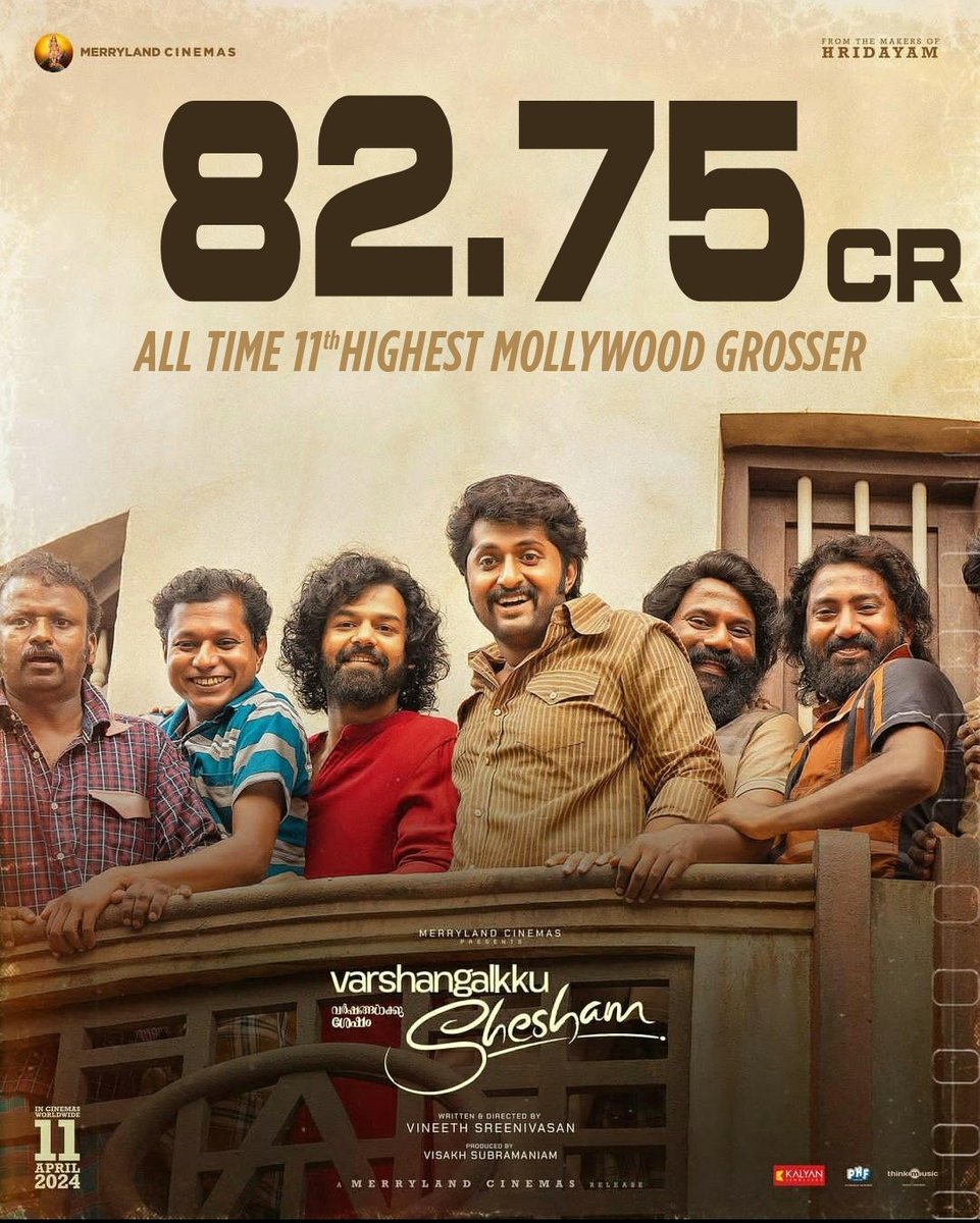 #VarshangalkkuShesham now become the all time 11th highest mollywood grosser worldwide by surpassing #Kurup & #KannurSquad 🙌

BLOCKBUSTER