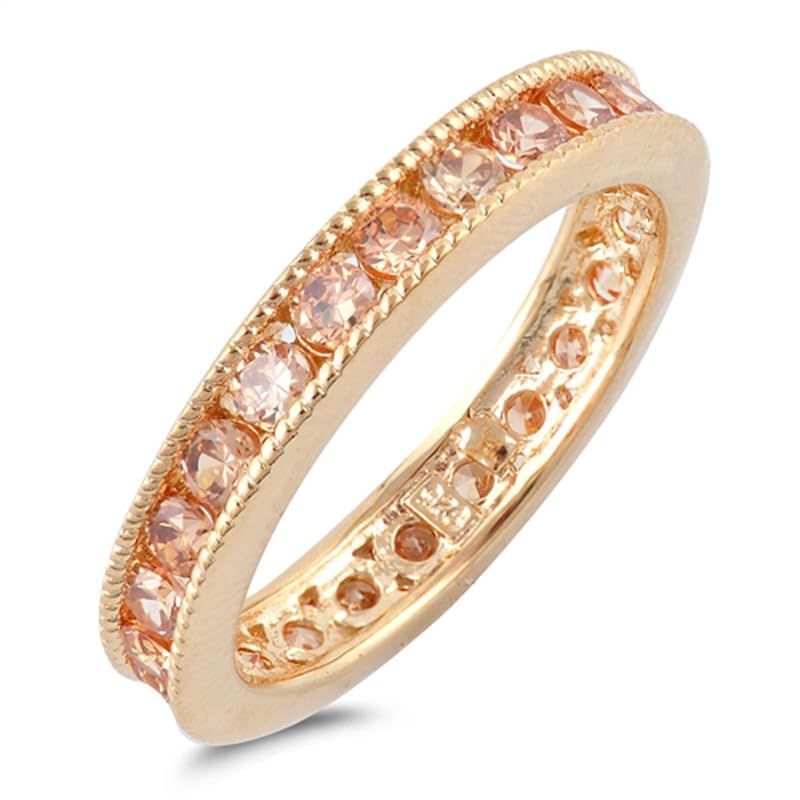 Rose Gold plated silver eternity ring. buff.ly/4bhI7ET

#luxsalvejewelry #silverring #eternityring #milgrainrings #weddingbands