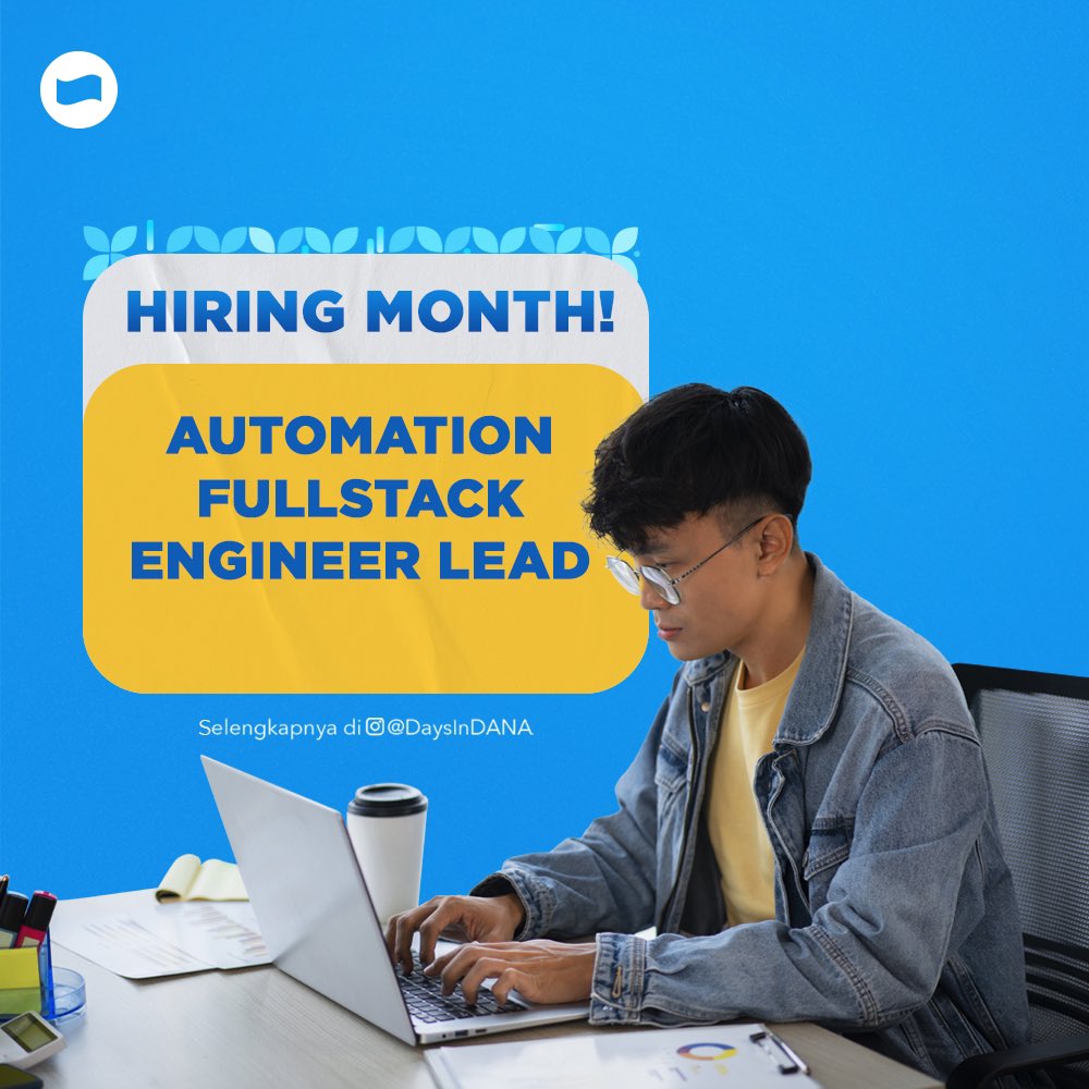 Yuk bergabung bersama DANA sebagai Automation Fullstack Engineer Lead! Informasi lebih lengkapnya tentang rekrutmen dan prosesnya, bisa dicek di bit.ly/3UzILXu #DANA #DANAHiringDay