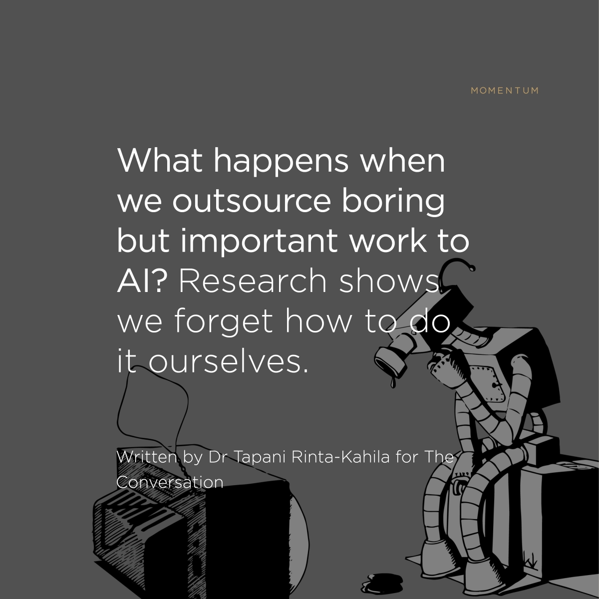 Can over-reliance on AI technologies erode our skills? Research suggests yes. Dr Tapani Rinta-Kahila shares 3 key tips to maintain your skills and avoid automation complacency > stories.uq.edu.au/momentum-magaz…