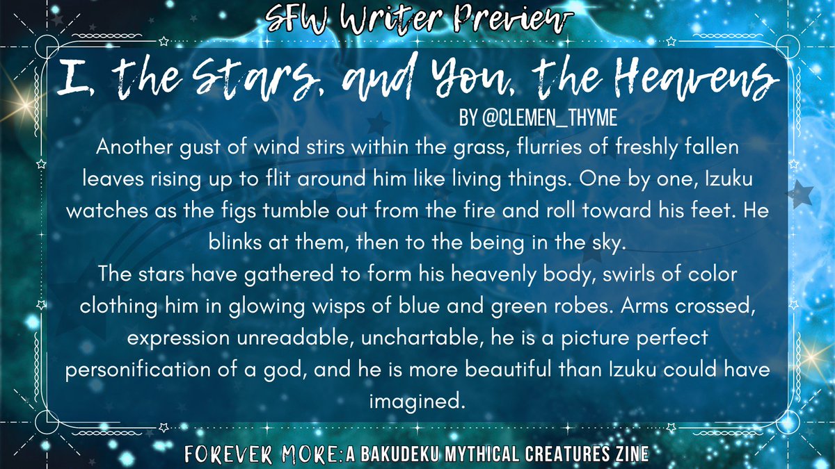 🦄🧜‍♂️ Piece Preview 🐉🧚‍♂️

A mythical tale awaits you... featuring love written in the stars 🌠

🔮 Work by @clemen_thyme, SFW section
🛒 …ermoremythicalcreatures.bigcartel.com 
📆 Preorders open til June 1, 2024!