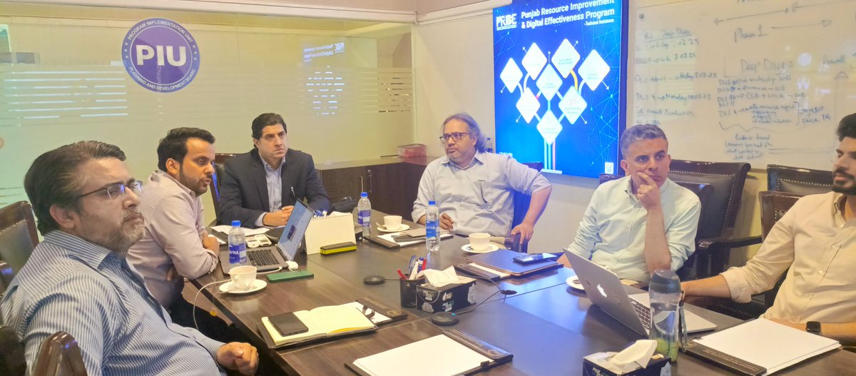 eodbpunjab's tweet photo. A review meeting on development of a comprehensive #Interoperability Framework and Associated Rules and Regulations under #PRIDEProgram was held at Program Implementation Unit - P&D Board. The meeting was convened to discuss & deliberate the #ProvincialServiceBus developed by #PITB and #datasharing and #datagovernance #Act.
The meeting was attended by Mr. Ali Jalal, PD, Program Implementation Unit - P&D Board ( @eodbpunjab) , Mr. Sajid Latif, DG e-Governance, Punjab Information Technology Board (@PITB_Official ) , Mr. Shahid Adil, PSS, #PridePunjab, Mr. Hassan Tariq, Program Manager, #PIU, P&D Board, Mr. Adeel Manki, CEO Data Pilot and his team.