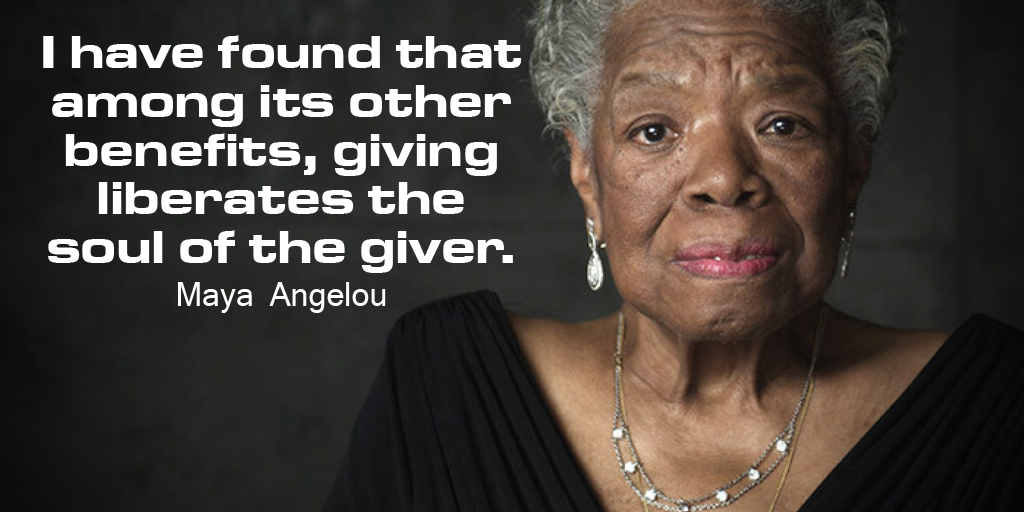 I have found that among its other benefits, giving liberates the soul of the giver. #SuperSoulSunday
