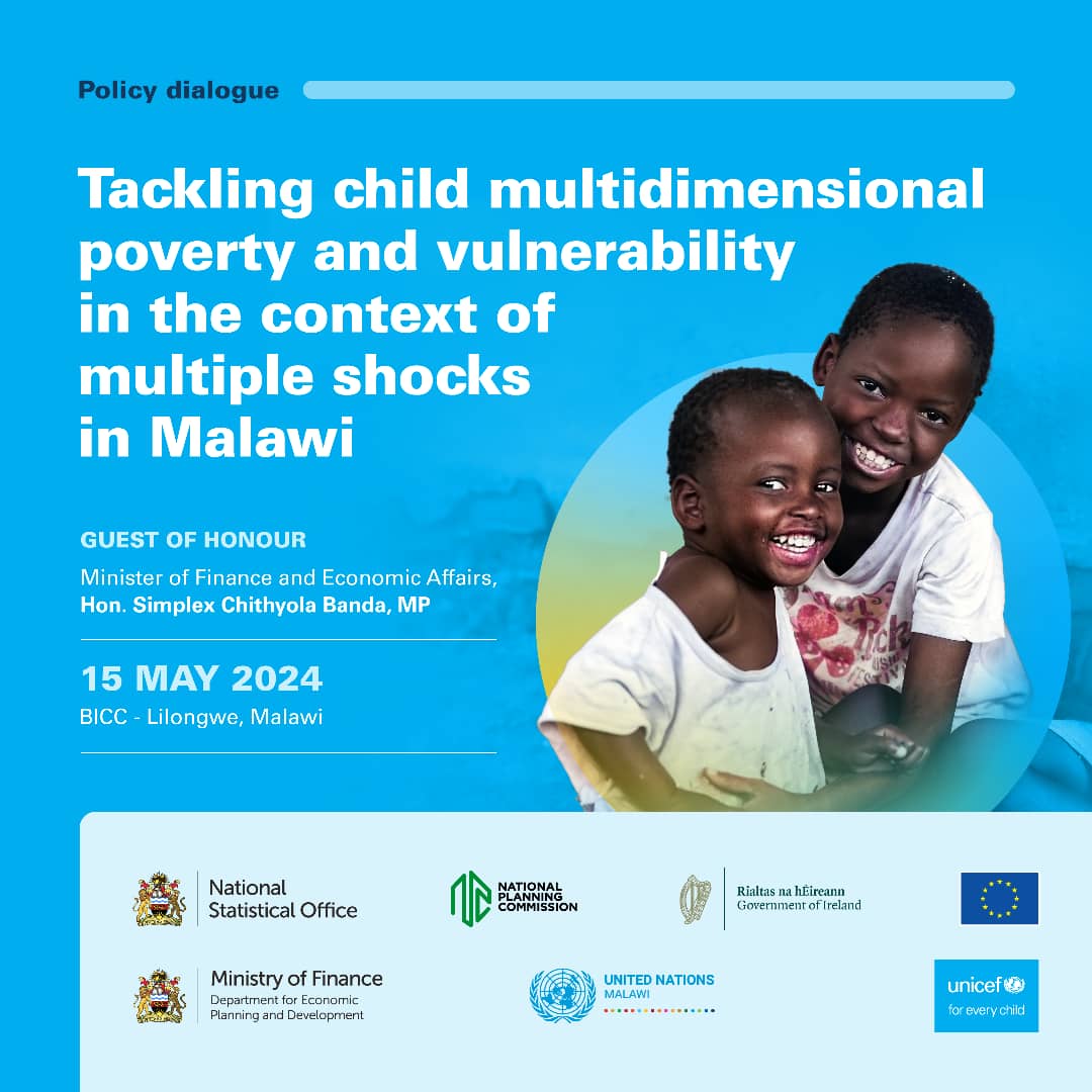 Ending #childpoverty in all its dimensions is key to fulfilling the rights of every child.

Today, @MalawiGovt is convening a national policy dialogue and launching three reports on multi-dimensional poverty, vulnerability, and impact of shocks in #Malawi.