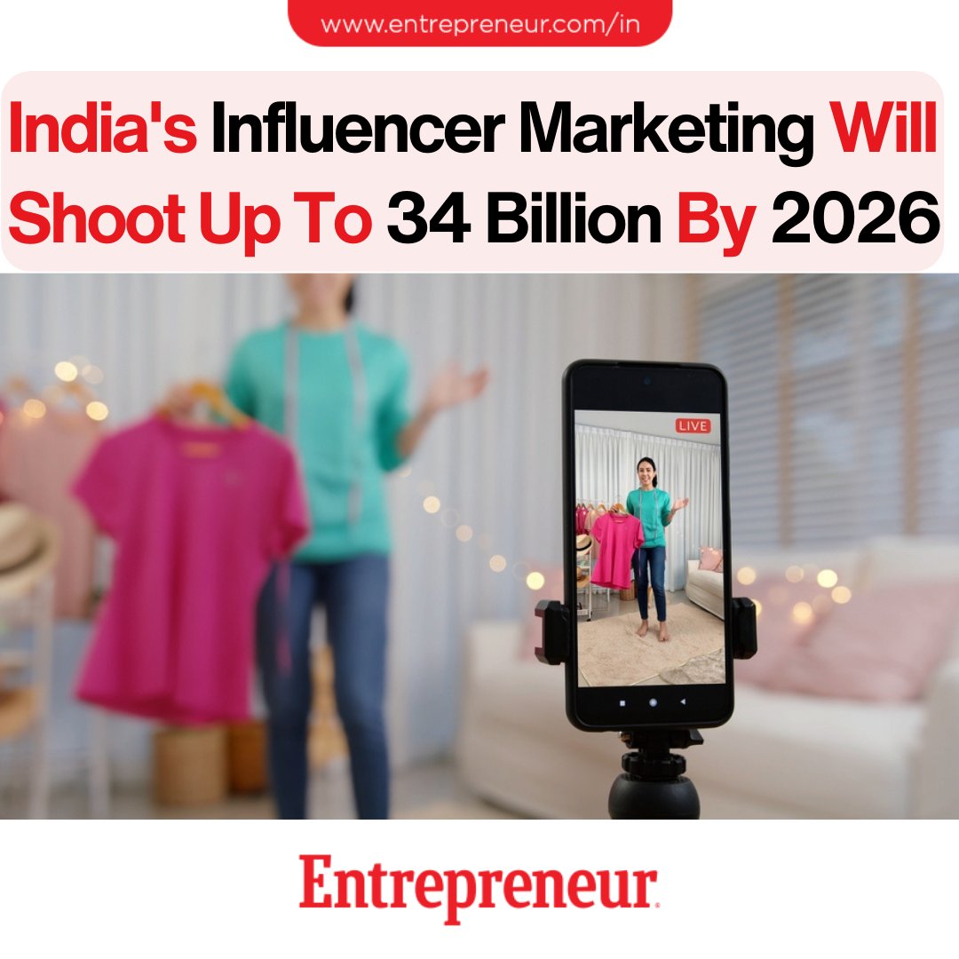 India's Influencer Marketing Will Shoot Up To 34 Billion By 2026

Read: ow.ly/zWTS50RGFph

#BusinessGrowth #SnapchatMarketing #InstagramInfluencers #YouTubeMarketing #InfluencerStrategy #MarketingTrends #DigitalMarketing #BrandEngagement #SocialMedia #InfluencerMarketing