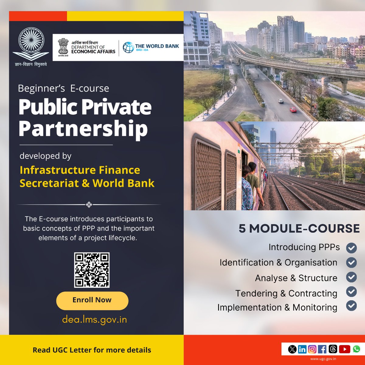 Considering a PPP contract? Learn from the Infrastructure Finance Secretariat and the World Bank. Discover how to identify, structure, contract, implement, and monitor Public-Private Partnerships (PPPs). Enroll in the e-course co-developed by the Infrastructure Finance