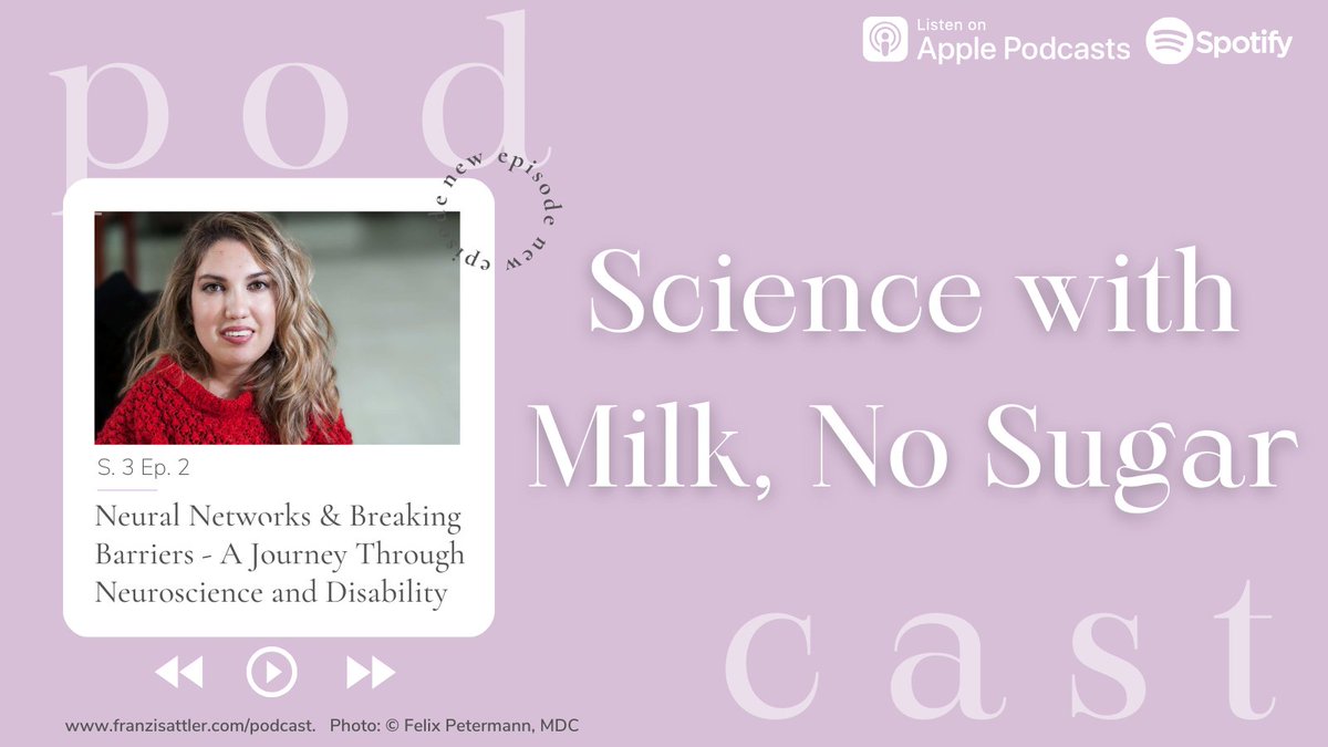 Join us in the new episode of “Science with Milk, No Sugar” #podcast, as we embark on an inspiring journey through the wonders of #neuroscience &amp; the resilience of #academia.

Neural Networks &amp; Breaking Barriers: A Journey Through Neuroscience &amp; Disability
franzisattler.com/podcast/