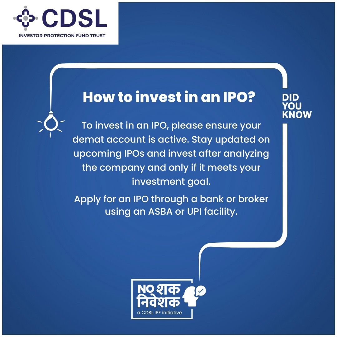 Now that you know how to invest in an IPO by following a few simple steps, you're ready to take the plunge!​ For more insights, check out this informative video on the Dos and Dont's for People Investing in IPOs from our #NoShakNiveshak series: youtube.com/watch?v=4fDaeA…