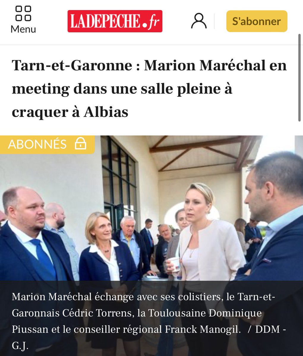 Salle pleine à craquer hier soir pour le meeting de @MarionMarechal dans le Tarn-et-Garonne ! 🔥🇫🇷

#VotezMarion