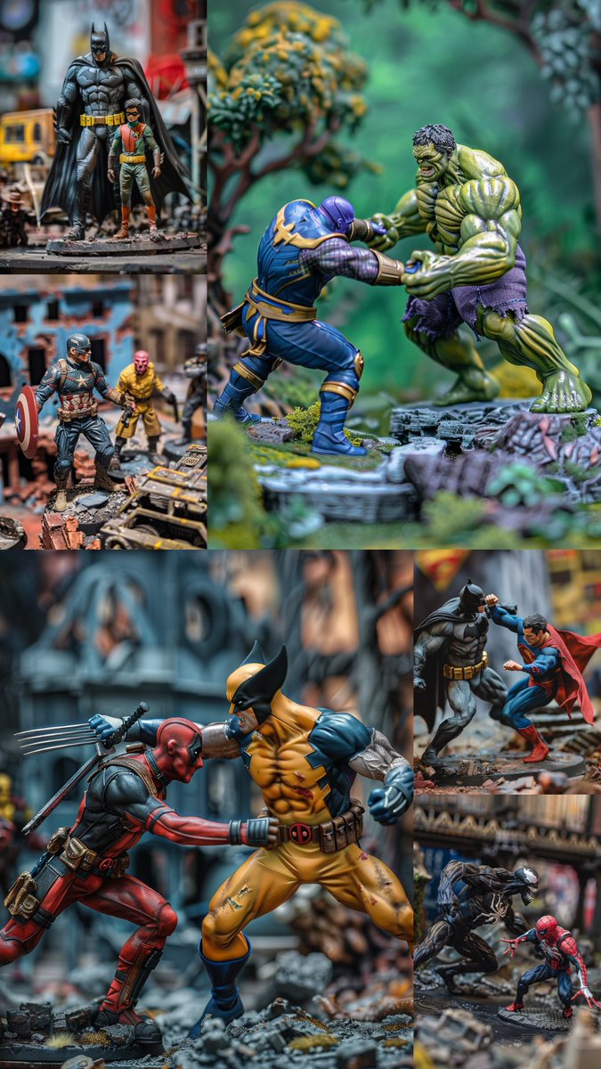 Miniature Battle Challenge! #PromptShare ⬇️
28mm scale wargame diorama with miniatures, The details are smooth. The miniatures are {subjects}, each miniature is on a simple thin round base, In focus {location}background  --s 50 
@techhalla @LudovicCreator @youseememiami ready?