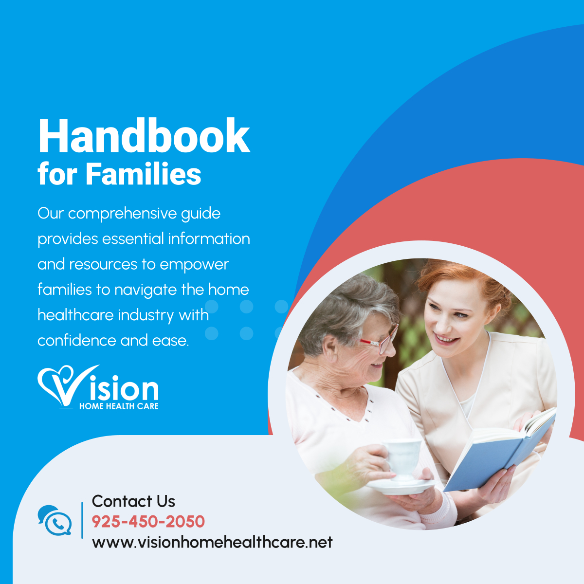 Empower your family with knowledge! Get your copy of our Complete Handbook for Families today. Call 925-450-2050 or fax 925-450-2060 to learn more. 

#ConcordCA #HomeHealthCare #HomeHealthCareGuide