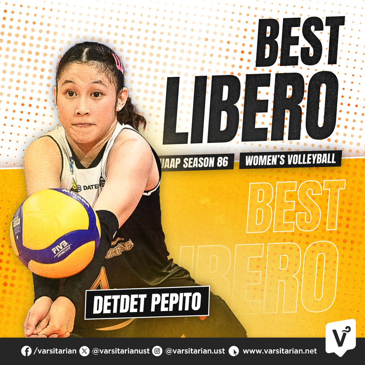 MINI MISS BEST LIBERO 👑🐯

UST Golden Tigresses team captain Detdet Libero bags the UAAP Season 86 Best Libero award! #GoUSTe
