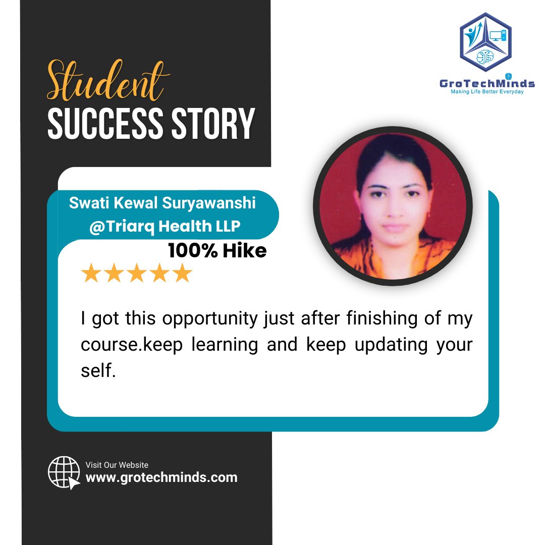 Automation TestingStudent Success Story

Follow For More: GroTechMinds Software Private Limited
.
.
.
#studentsuccessstory #successtories #success #motivation #successtips #successachieved #successmotivation #successful #studenttestimonial #clienttestimonial #successfulpeople