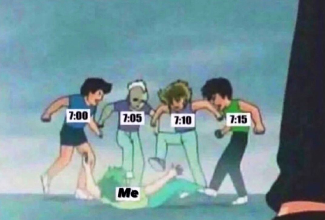 when I set alarms every 5 min: