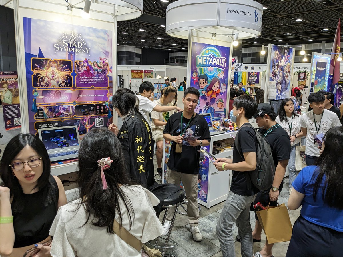📸Spotted new and old friends supporting the games built on #Tezos last weekend at Doujima Market 2024! Which event should we be at next? 👀 @starsymphony_io, @metapals, @battletabs, @battlerisegame, @Games_Golive