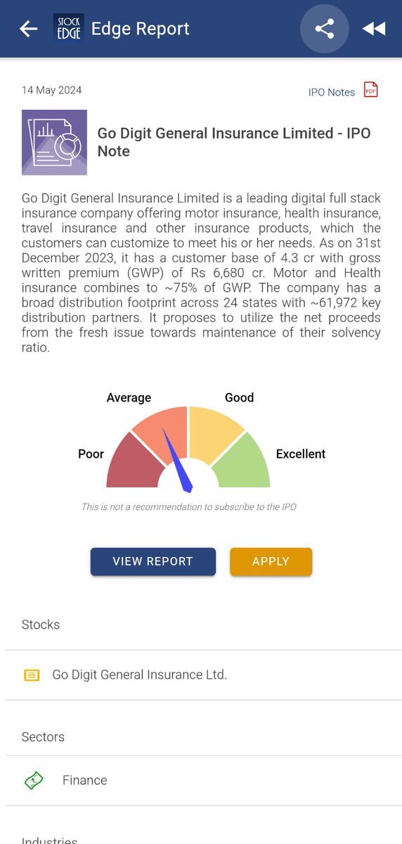 mystockedge's tweet image. Go Digit General Insurance is hitting the market with its IPO! Here's a quick breakdown to help you decide.

#GoDigitIPO #IPOAlert