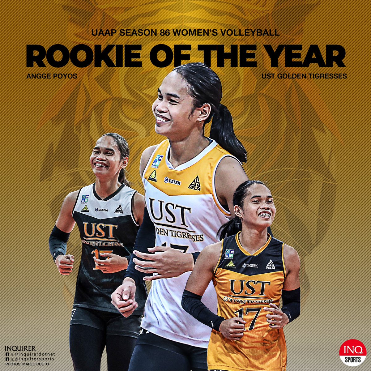 Angge Poyos is the #UAAPSeason86 top women’s rookie. Art card: @marlocueto . @INQUIRERSports