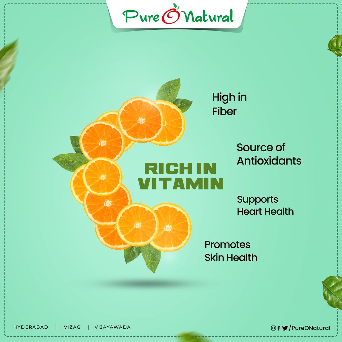 A Slice of Health, Rich in Vitamin C 🍊

#Hyderabad #Vizag #Vijaywada #VitaminC #Orange #PureONatural #FarmFresh