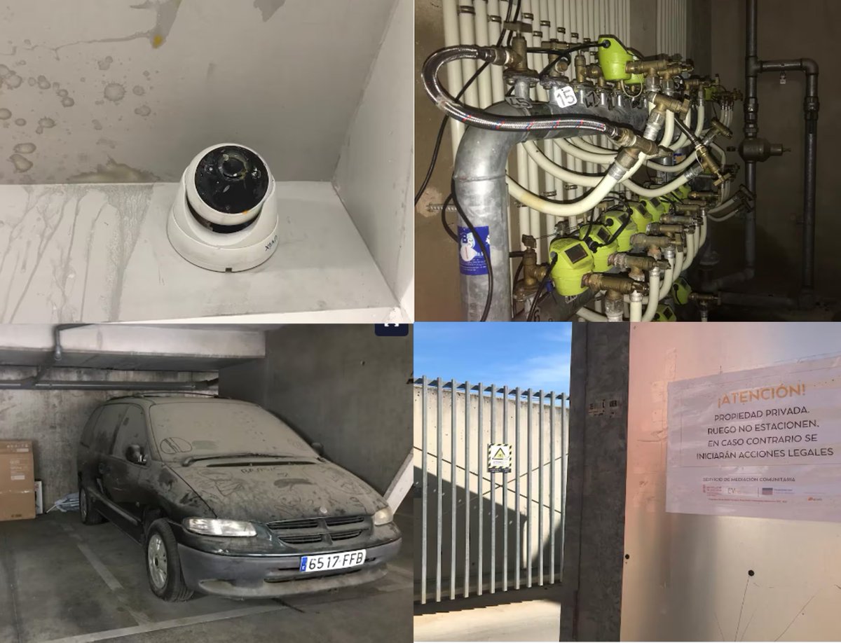 Càmeres trencades, absència de vigilants, portes rebentades, enganxes a la llum, carreres  i tallers al garatge... 12 habitatges ocuptats i 10 pendents d'assignar. És la situació de l'edifici de JGG al R.U.

@EVha_gva <a href="/GrupoPopularCS/">Grupo Popular Castellón 🇪🇸PPCS</a> <a href="/PSPV_CS/">PSPV-PSOE Castelló /♥</a> <a href="/CompromisCS/">Compromís per Castelló</a>
Fotos de CadenaSer