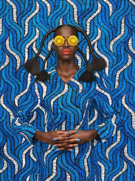 Kenyan artist Thandiwe Muriu’s 'Camo series', photographic portraits cloaking models in patterned fabric #WomensArt