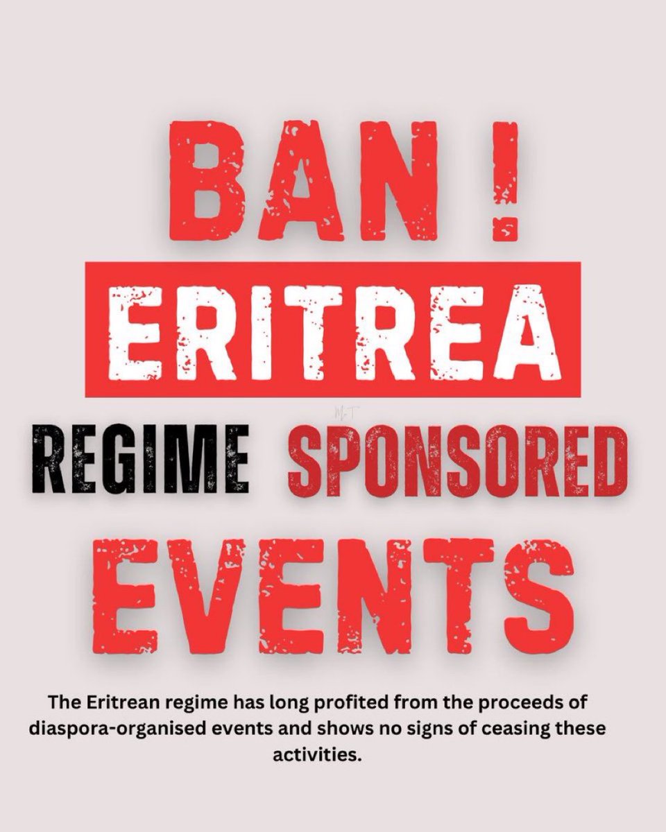 #EritreaTroopsOutOfTigray 
The #Eritrea’n regime uses diaspora events to target Eritrean dissidents to attack them for not supporting criminals.

The @UKParliament must ban these events to ensure public order& safety& to halt Z regime’s funding.

#TransnationaleRepression
