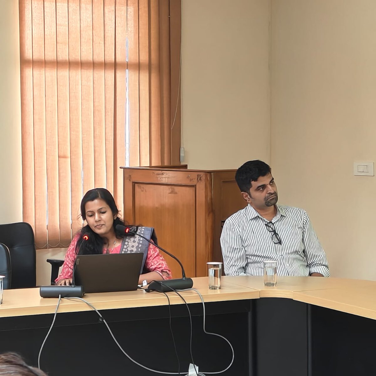 Day 1: HoS Project Investigator's Meet, being held at INSA premises. Dr Swathy Manohar from IIT, Bombay, presented the progress of her project entitled 'An experimental investigation on properties of construction joints & airflow parameters in heritage monuments of Ajanta Caves