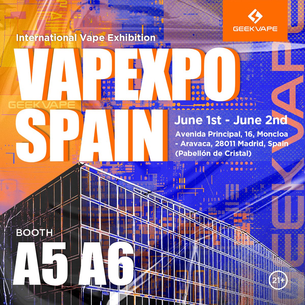 Get hyped for Vapexpo Spain! Swing by Booth A5&A6 for the ultimate vaping experience. Surprises await! 📍 Avenida Principal, 16, Moncloa-Aravaca, 28011 Madrid, Spain (Pabellón de Cristal) 🗓️ June 1st - June 2nd, 2024 Who's ready for some vape magic? 💨✨ #geekvape #vapexpo