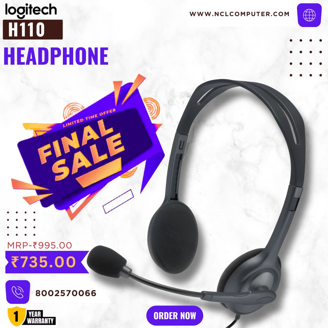 👉Brand : ✨Logitech✨ 👉Model : 🎯H110 👉Type : Wired Headphone 👉Color : Black 👉Warranty : 1 Year 👉MRP: ₹995/- 🤑Special Offer: ₹735/- 🛒Buy Now : shorturl.at/tLMS0 📞8002570066 #headphones #logitech #wiredheadphone #music #earphones #bluetooth #headphone #wireless