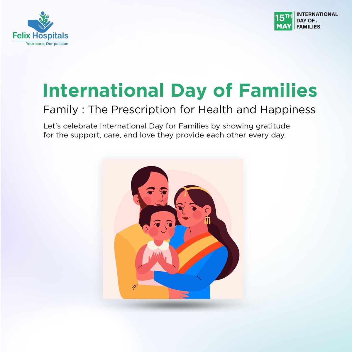 Through ups and downs, family is our anchor. On this International Day for Families, let's be grateful for their love and support. #families #happiness #health #exploremore #besthospitalinnoida #hospitalnear #healthiswealth #HealthCheckup #everyone #felixhospital