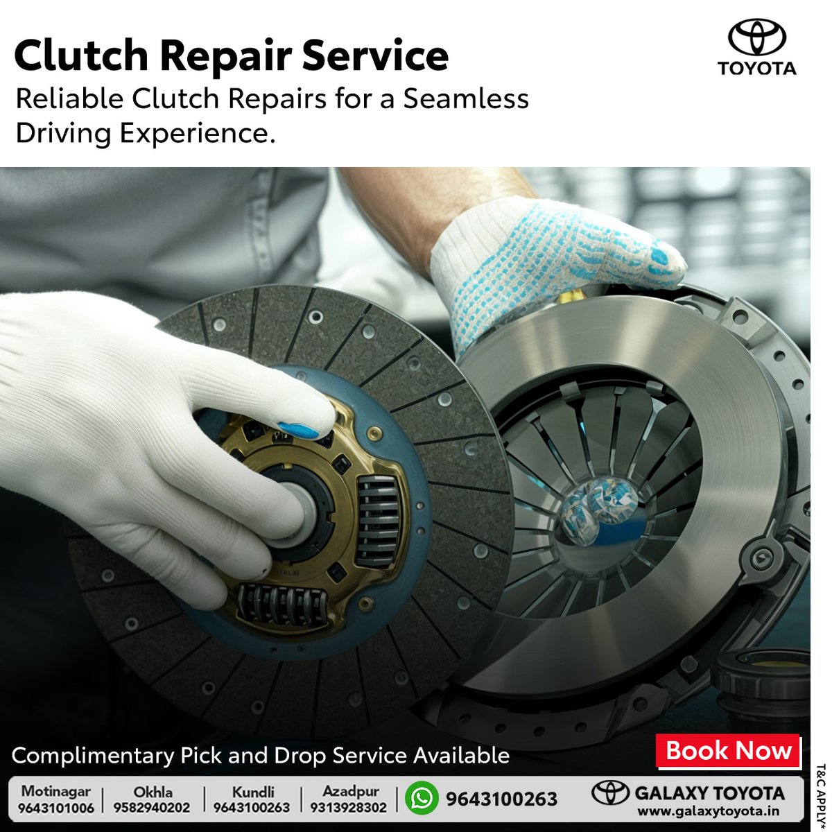 Don't let clutch troubles slow you down! 🚗🛠️

Experience smooth journeys ahead with our expert #CluchRepairService.

#CarRepair  #ToyotaCarService #GalaxyToyota