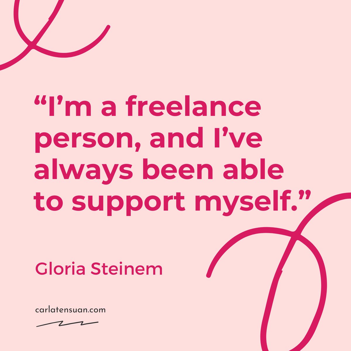 Cheers to all the freelancers forging their own paths, embracing independence, and making waves! Here's to the power of self-reliance and the endless possibilities it brings. Keep shining bright! #gloriasteinem #empowerment #freelancelife