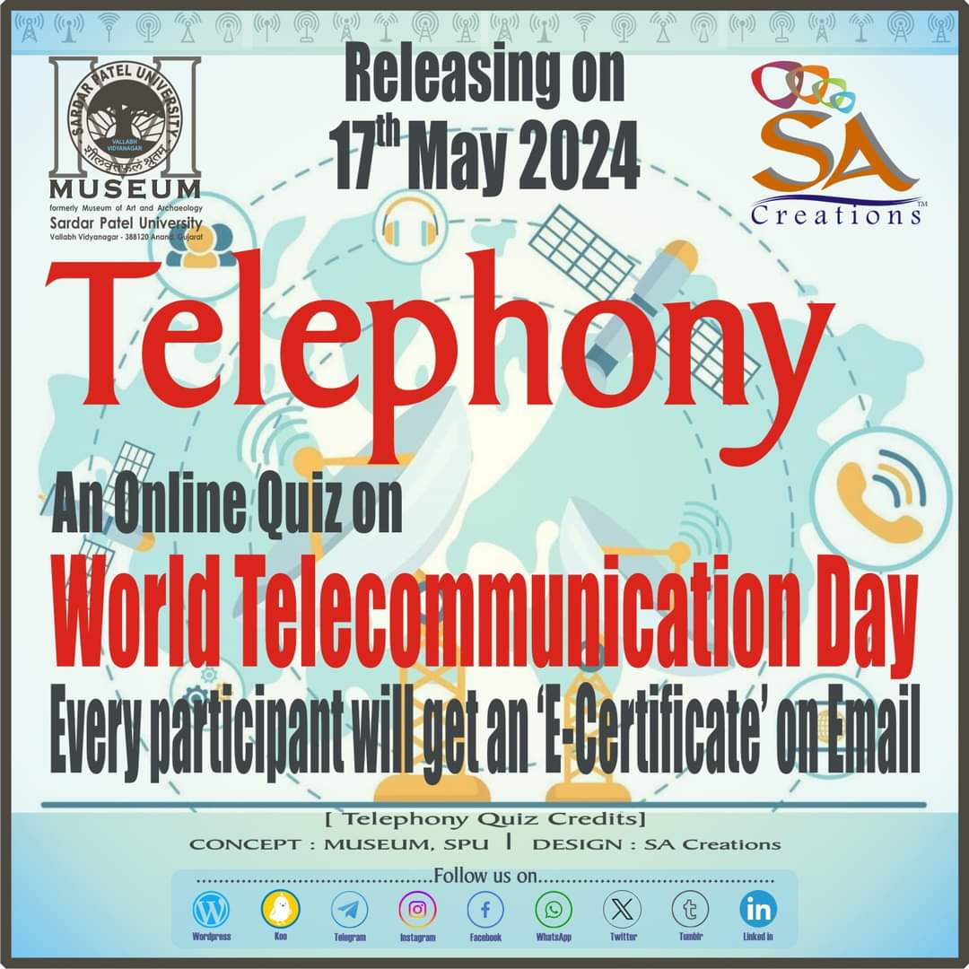 #Telephony #OnlineQuiz #WorldTelecommunicationDay #ReleasingOn17thMay2024 #SPUmuseum #OnlineActivities #CommemorativeSeries