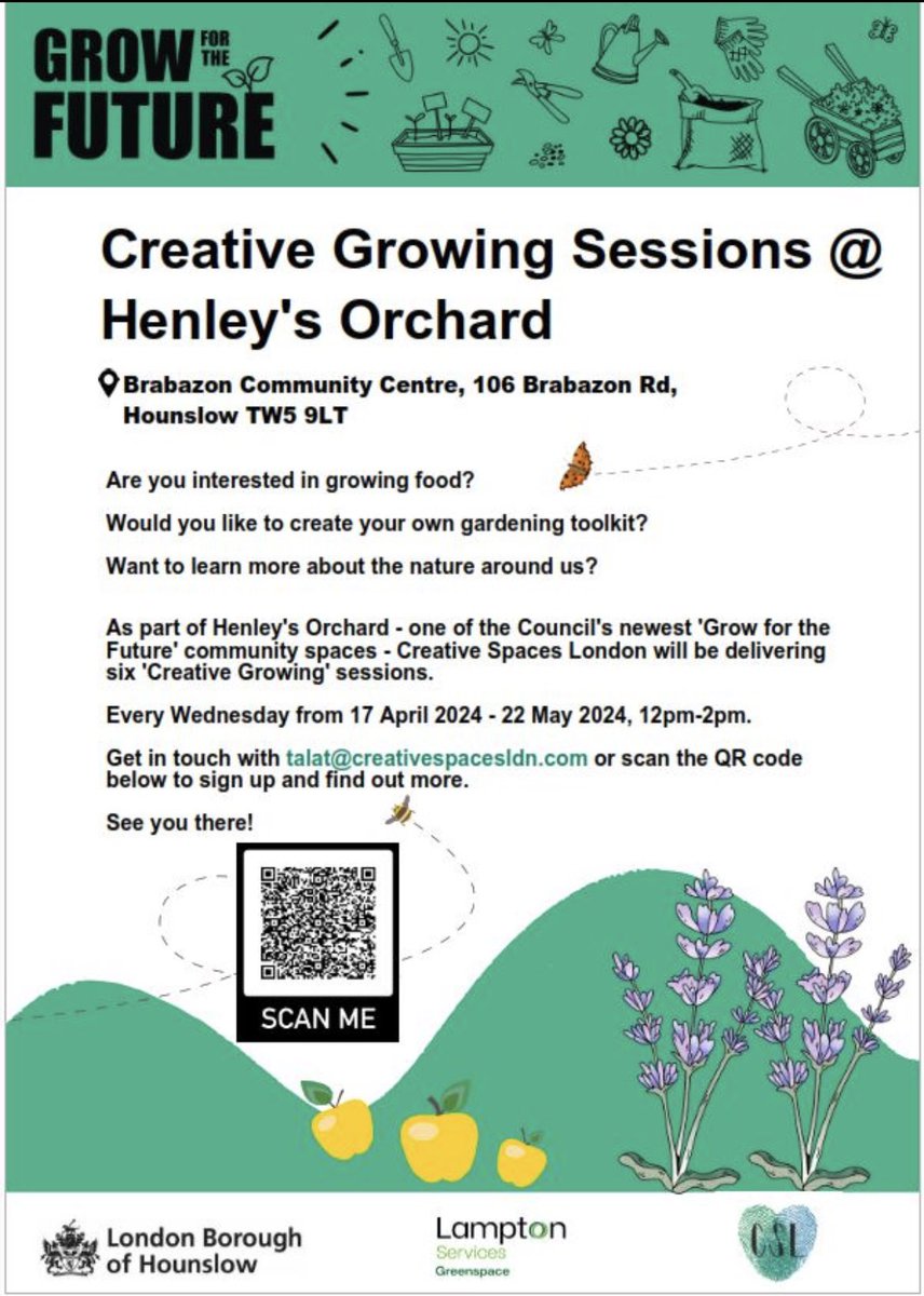 #Heston & #Hounslow residents Join @LBofHounslow & @EvolveHounslow team today & every Wednesday between 17th April - 22nd May from 12-2pm for this Creative Growing Session at Brabazon Community Centre Hounslow TW5 9LT. #Growforthefuture #communityspaces