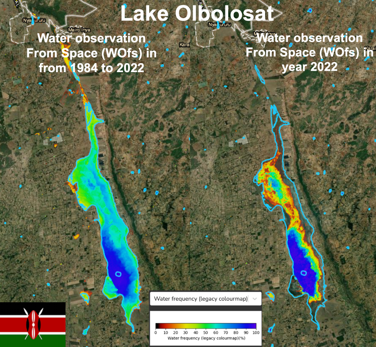 🌍🛰️@DEarthAfrica, powered by @awscloud, is revolutionising the way we observe water from space with #Landsat data from the @USGS. By informing water variability over time, we can see the effects of climate change on Lake Olbolosat, Kenya 🇰🇪 maps.digitalearth.africa/#share=s-lTmEV… Courses: