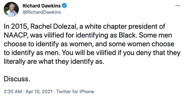 If 'trans racial' identities hadn't arisen & been condemned by those who vehemently impose trans ideology, then I think it would be fair to criticise someone for inventing the scenario. As it is, J.K. Rowling, & anyone else, must be free to ask why the racism of the first is…