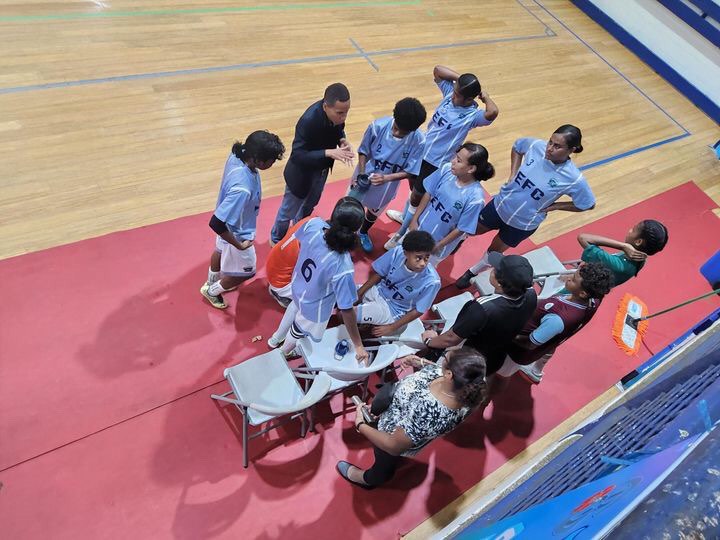 FijiCouncil's tweet photo. @FreeWestPapua on Everton Sisters' minds as they wrap up at Rexona Bula Business House Fustal Comp in Suva. Courage is this Nasinu #DCOSS CBO taking activism to the courts @SepesaRasili @VaniCatanasiga @CommsFWCC @EpeliVl @pangmedia @Pacific_2030 https://t.co/1O5G5dOTXS
