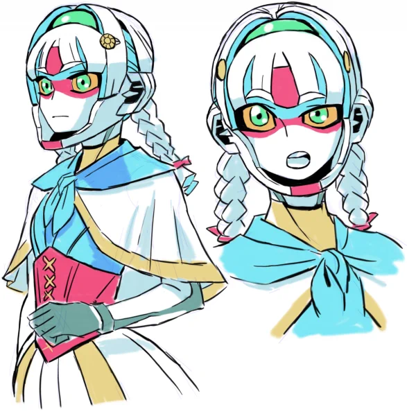 ガンダム少女化。ゴスロリ風。スカーフの結び目をこの辺にするならまあセーラー服でも行けそうかな? 