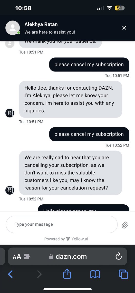 MoneyPiza's tweet photo. @DAZNBoxing unreal how hard they make it for you to cancel subscription I recommend getting your subscription with apple that way you don’t have to go thur this…. https://t.co/SCeRwFBPD9