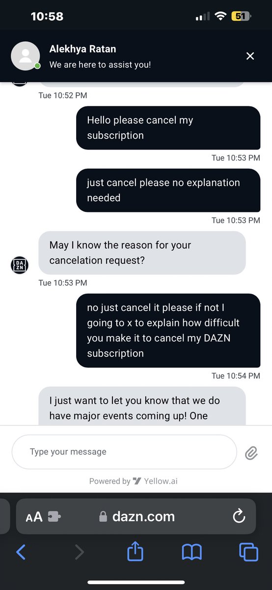 MoneyPiza's tweet photo. @DAZNBoxing unreal how hard they make it for you to cancel subscription I recommend getting your subscription with apple that way you don’t have to go thur this…. https://t.co/SCeRwFBPD9