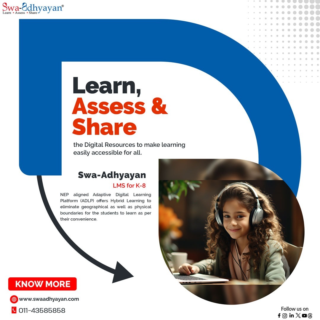 Self-Reliant; Swa-Learners! 

With Swa-Adhyayan’s NEP Implementation Tools (NITs), kids learn at their pace & preferred learning style for educational advancements.

Visit swaadhyayan.com to know more.
.
.
#Innovation #Progress #SwaAdhyayan