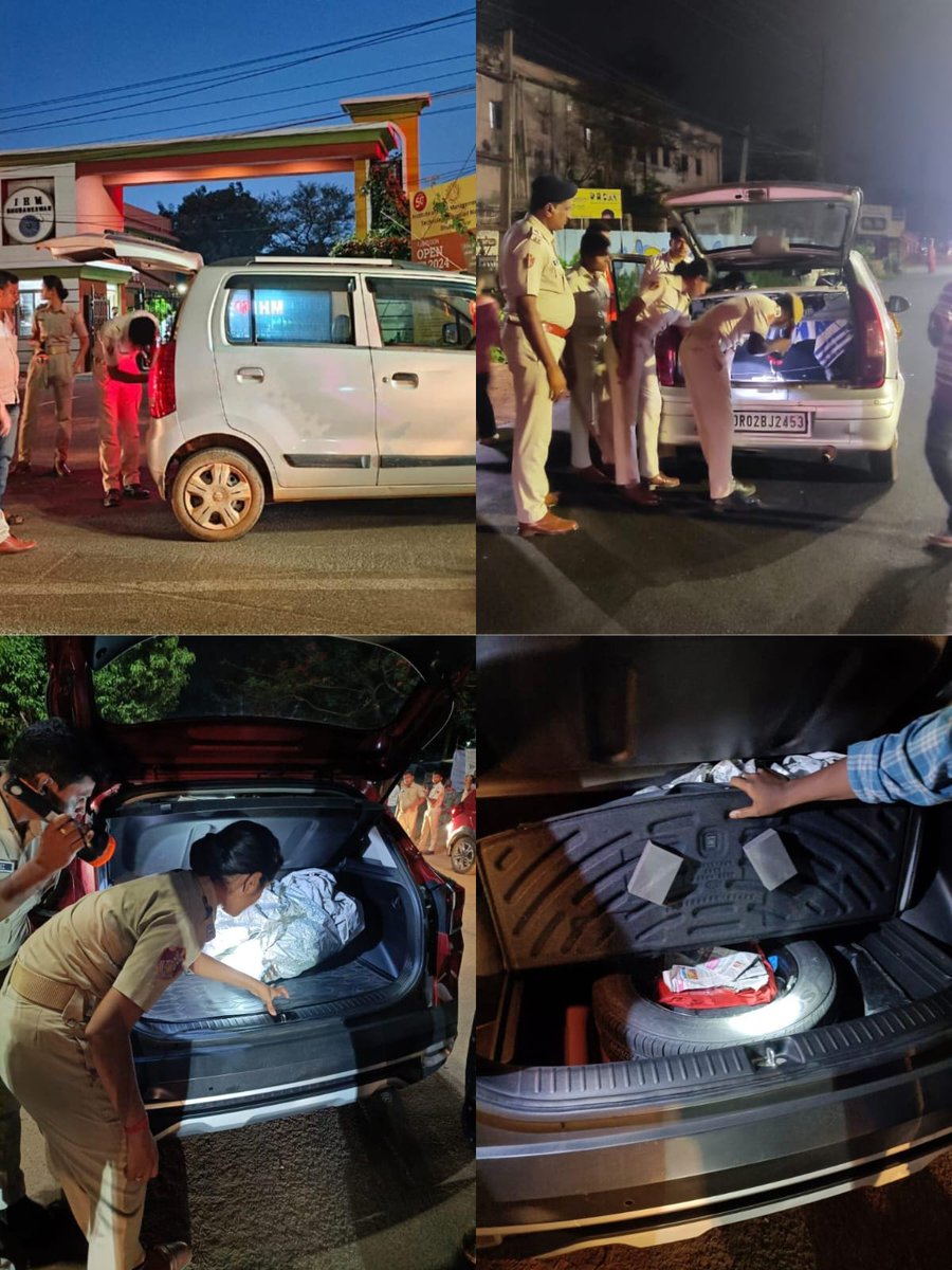 Under the vigilant leadership of DCP BBSR, the #SafeCityDrive continues with intensive MV checking during evening and night time. This initiative aims to monitor the movement of miscreants/antisocials and prevent drunken driving. #WeCareWeDare